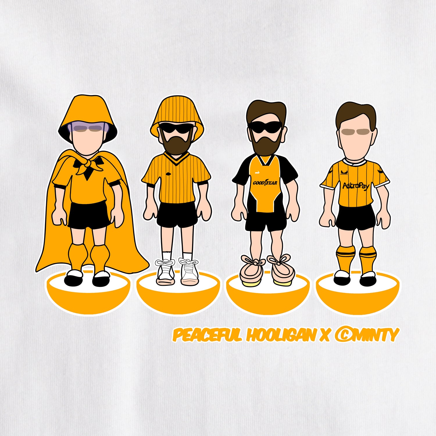 Wolverhampton Subbuteo T-Shirt White - Peaceful Hooligan