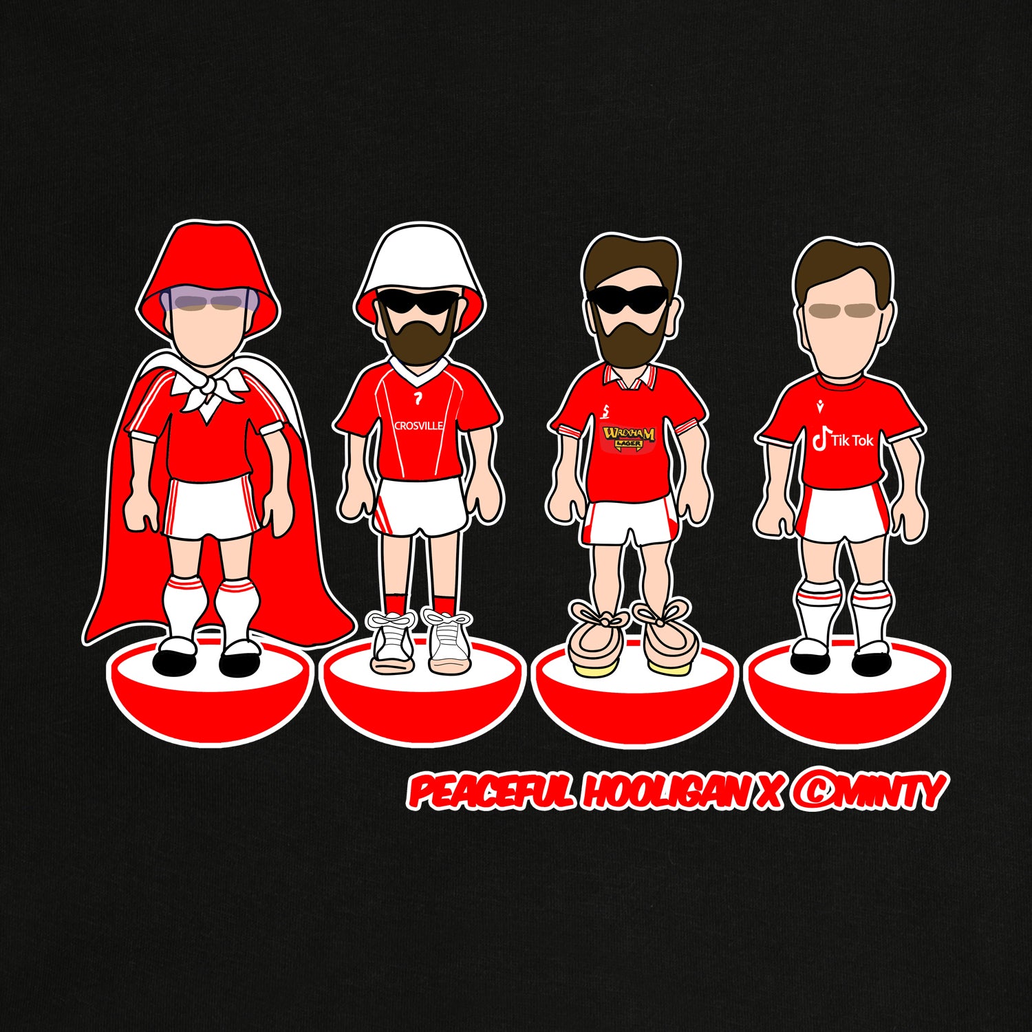 Wrexham Subbuteo Sweatshirt Black - Peaceful Hooligan