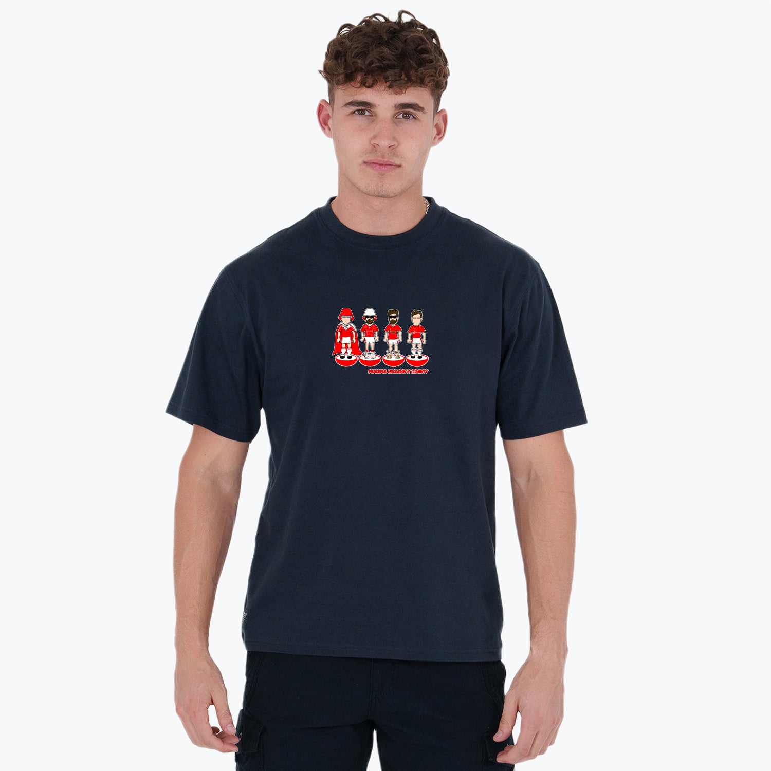 Wrexham Subbuteo T-Shirt Navy - Peaceful Hooligan
