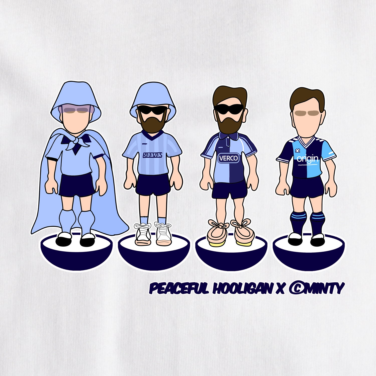 Wycombe Subbuteo T-Shirt White - Peaceful Hooligan