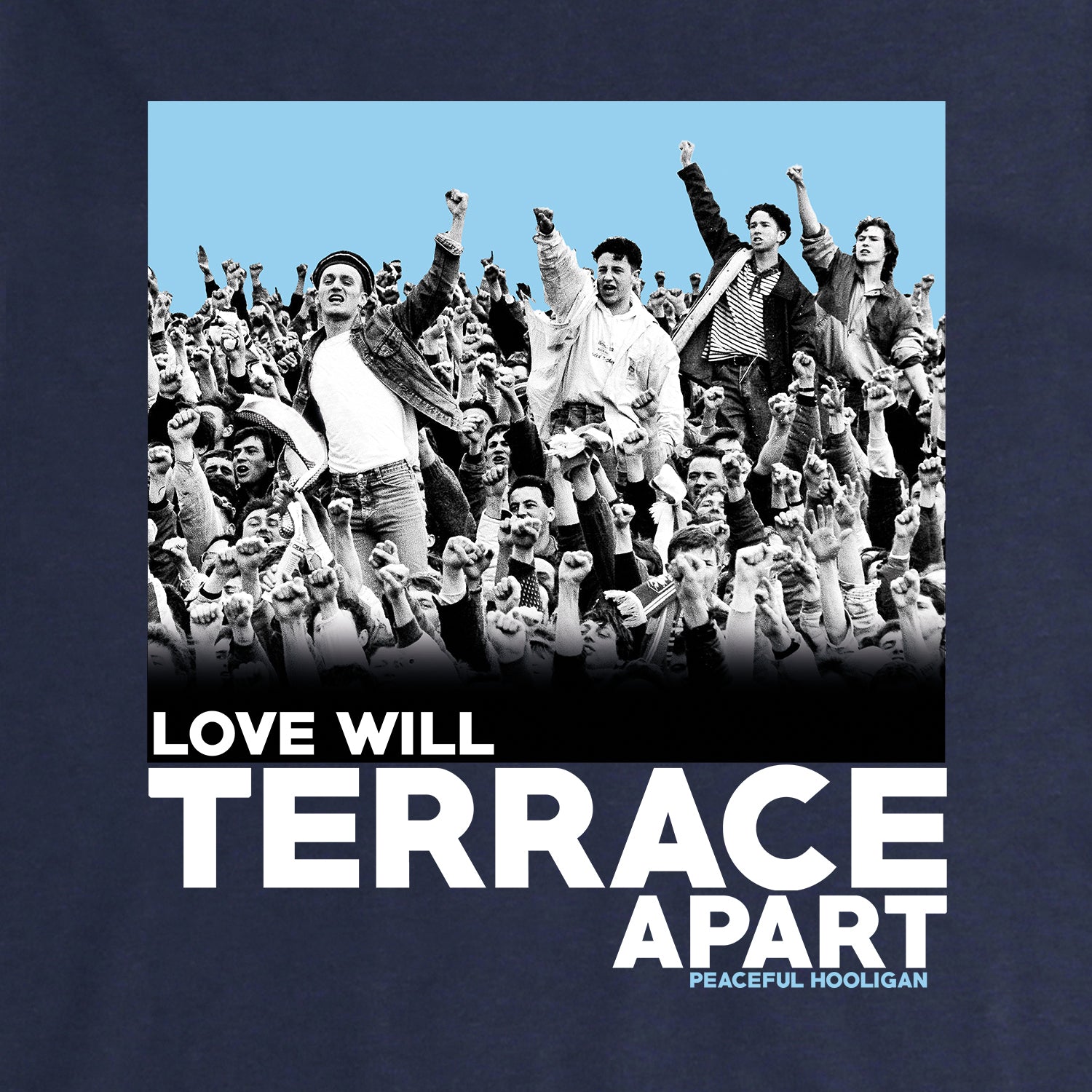Terrace Apart Hoodie Navy - Peaceful Hooligan