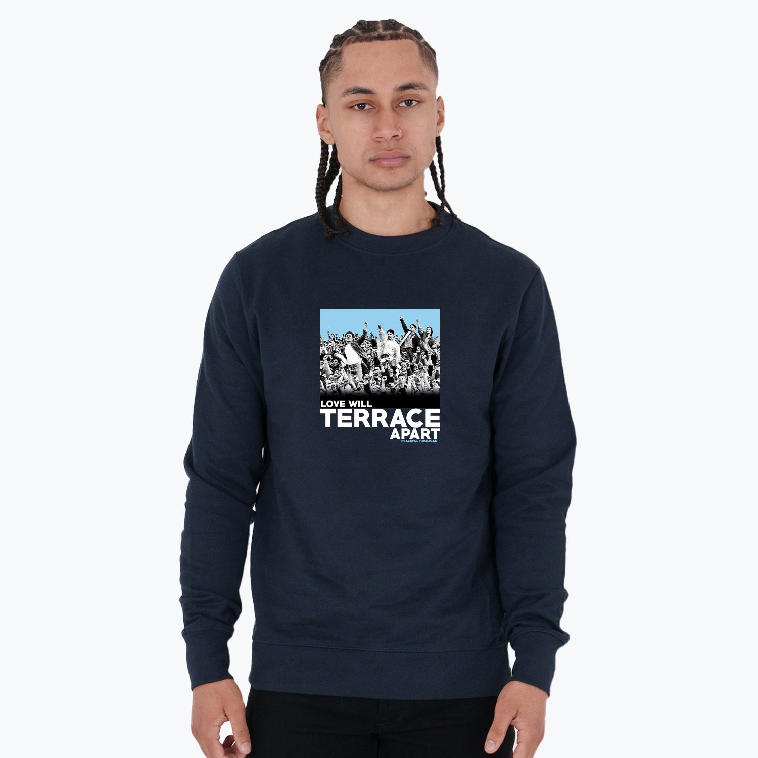 Terrace Apart Sweatshirt Navy - Peaceful Hooligan