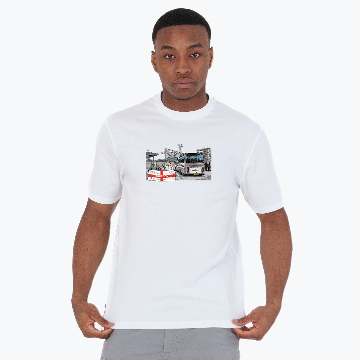 Preston Awaydays T-Shirt White - Peaceful Hooligan