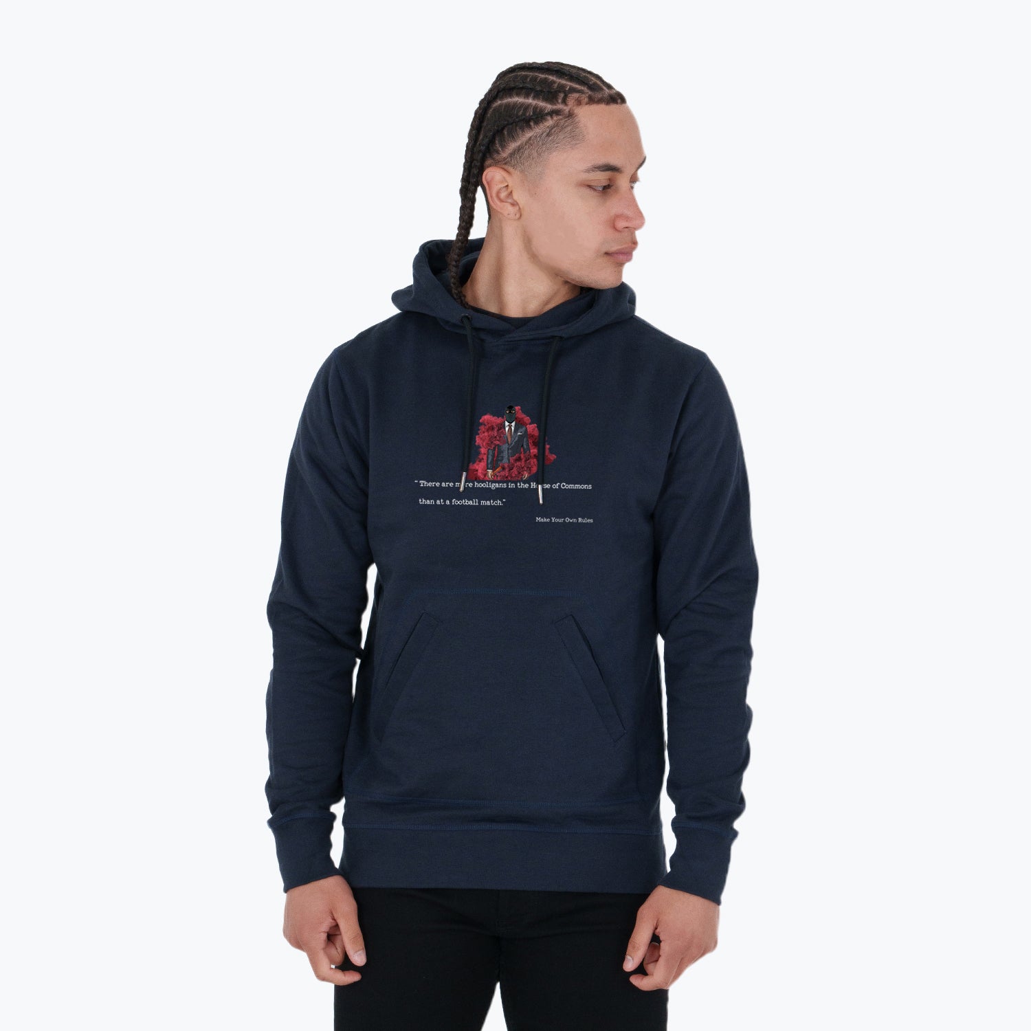 Clough Hoodie Navy Navy - Peaceful Hooligan