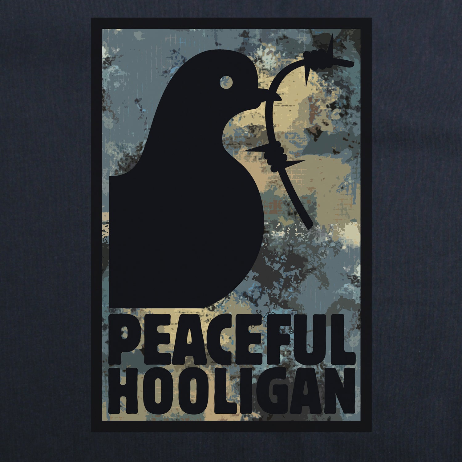 Lagoon Camo Frame T-Shirt Navy - Peaceful Hooligan