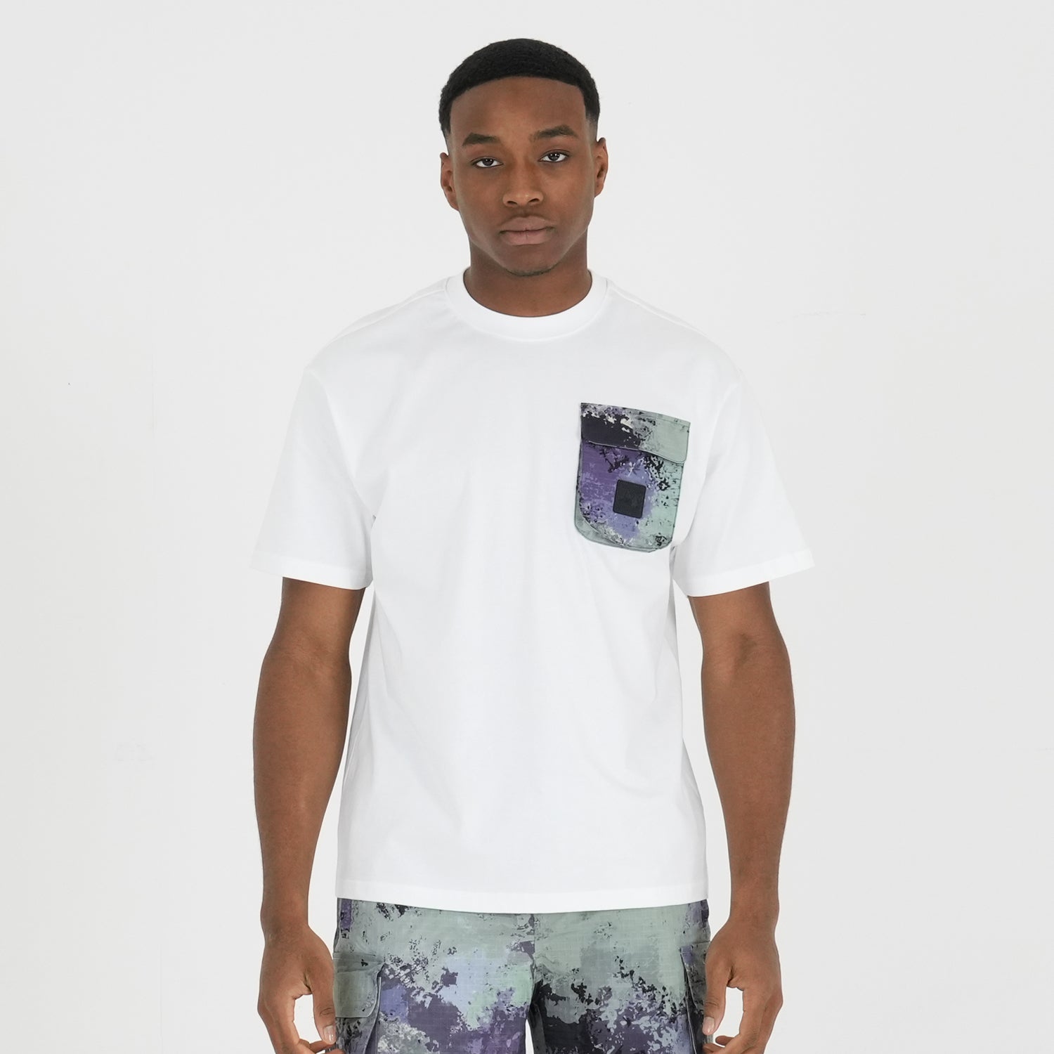 Bomber T-Shirt White / Atlantic Camo - Peaceful Hooligan