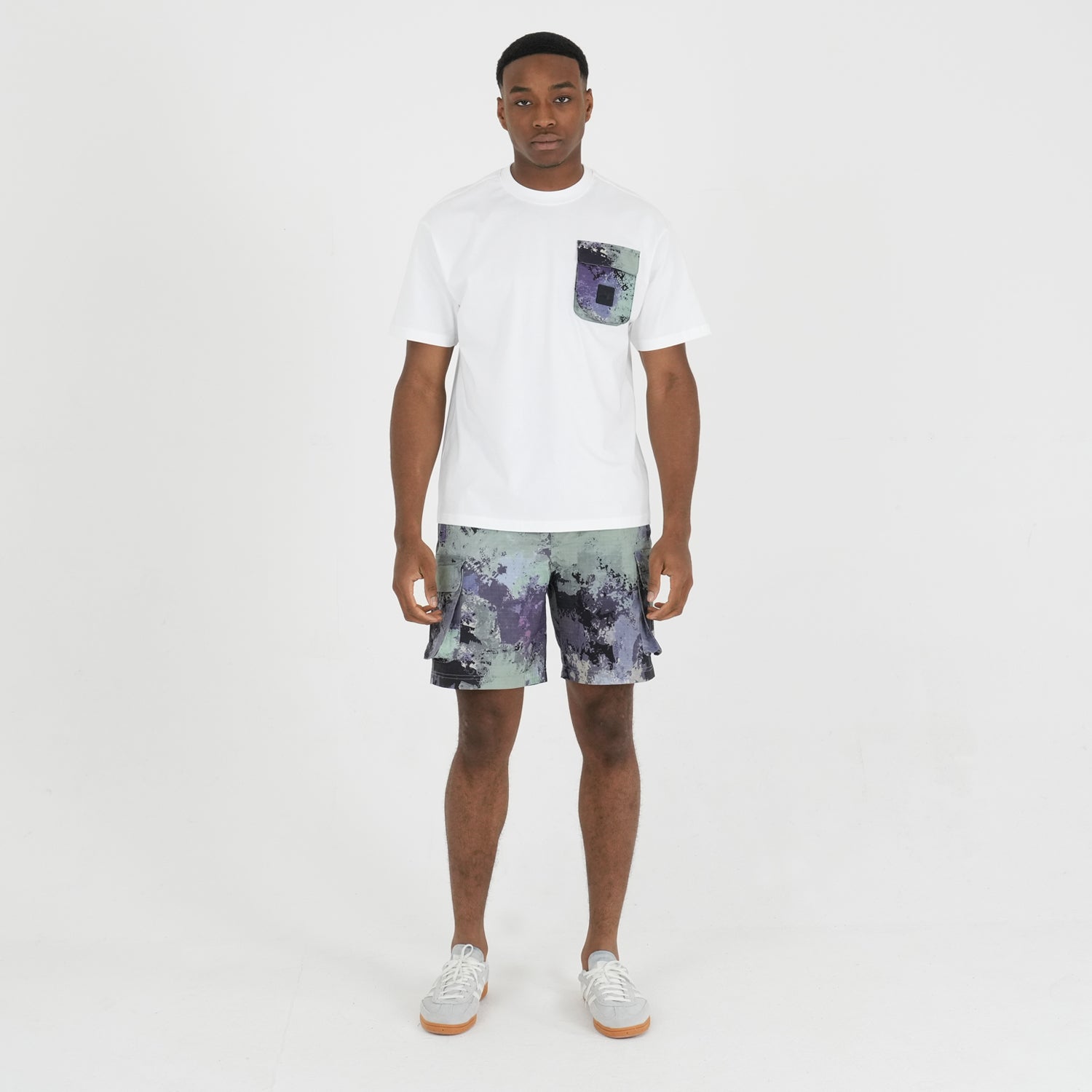 Bomber T-Shirt White / Atlantic Camo - Peaceful Hooligan