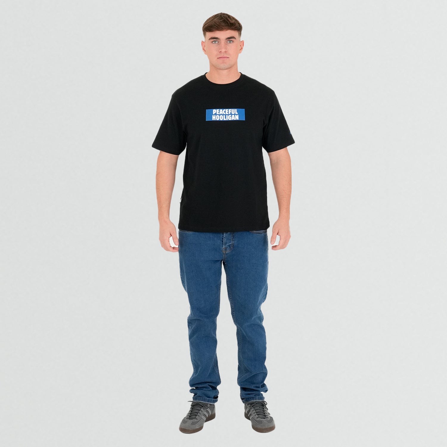 Box Logo T-Shirt Black - Peaceful Hooligan