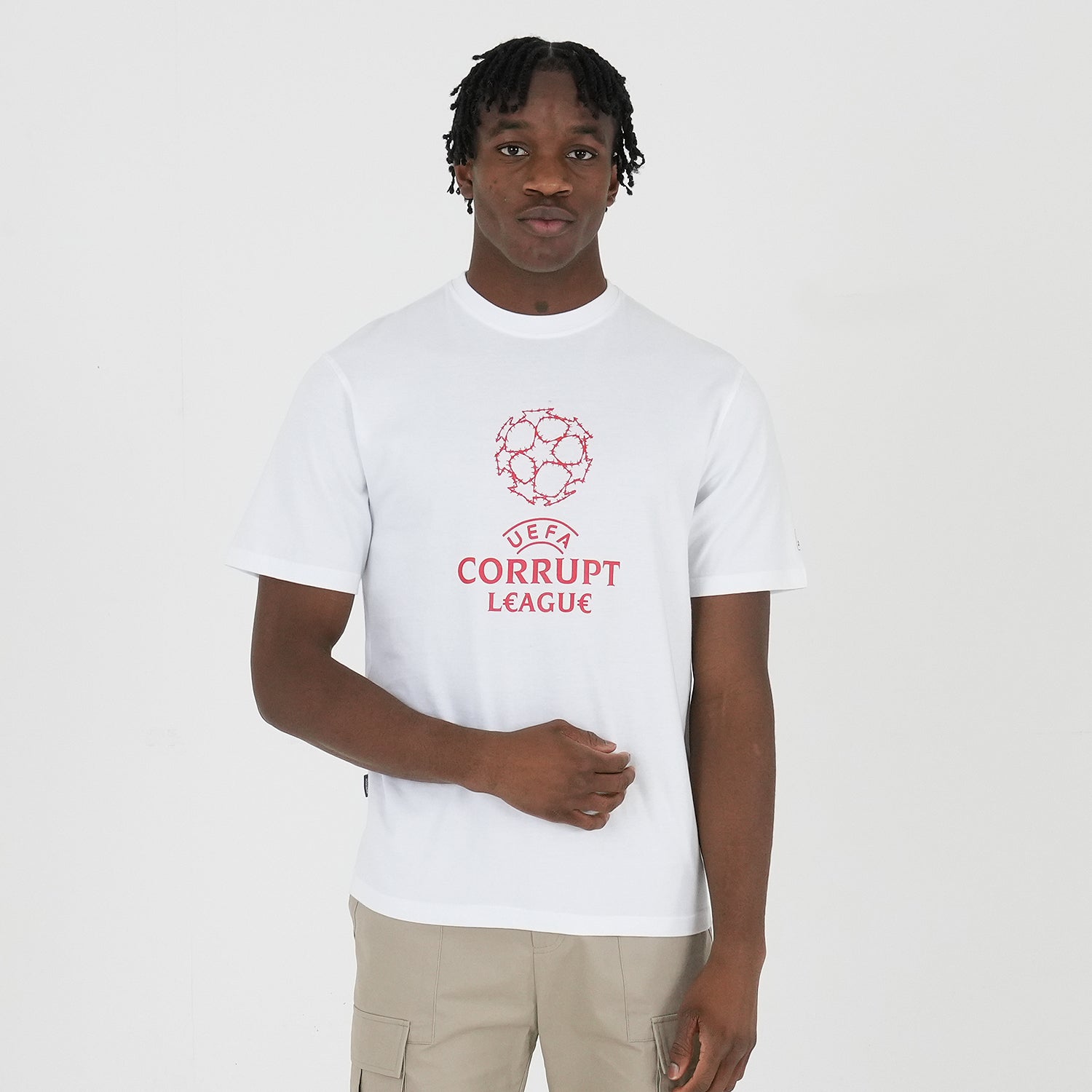 Corrupt League T-Shirt White - Peaceful Hooligan