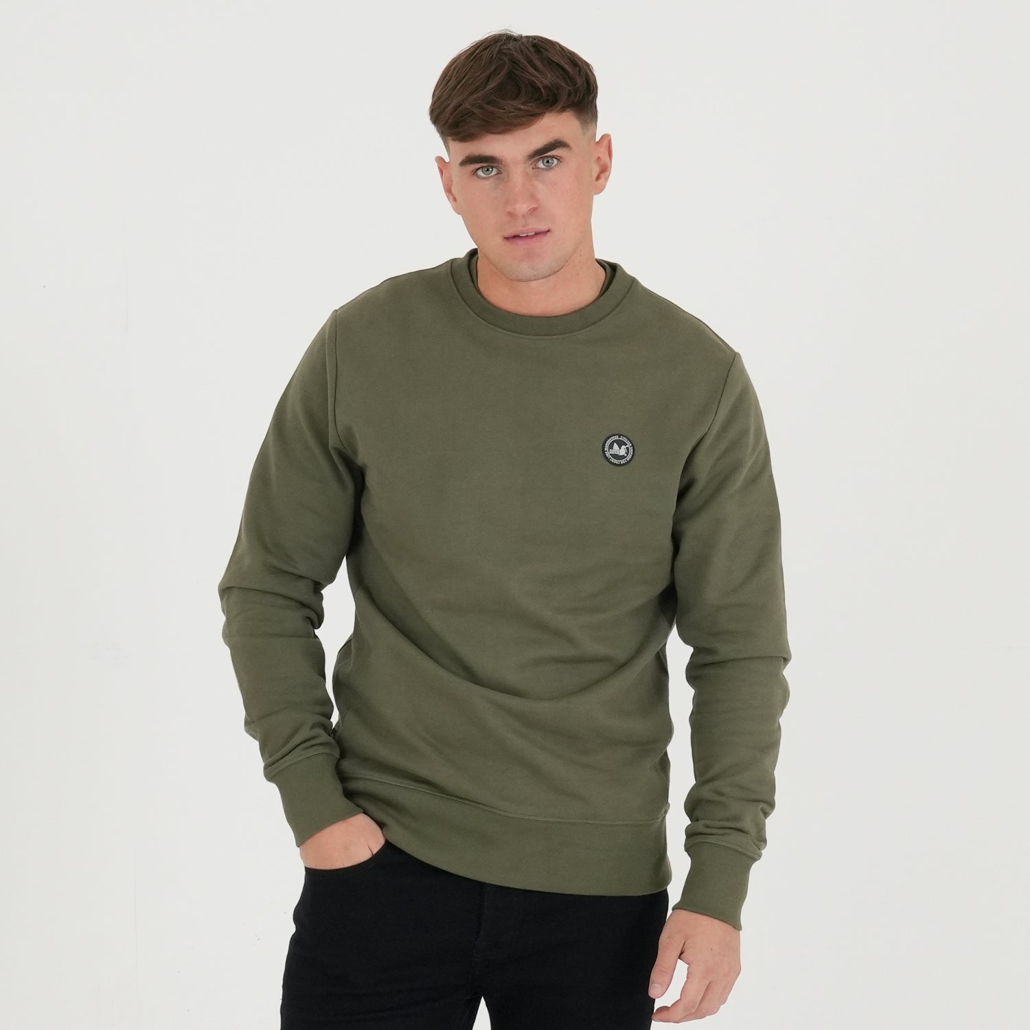 Crew Sweatshirt Olive - Peaceful Hooligan