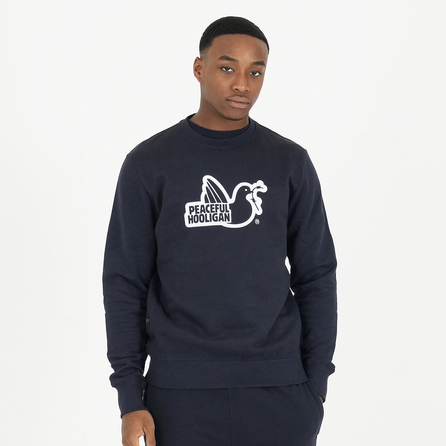 Outline Sweatshirt Navy - Peaceful Hooligan