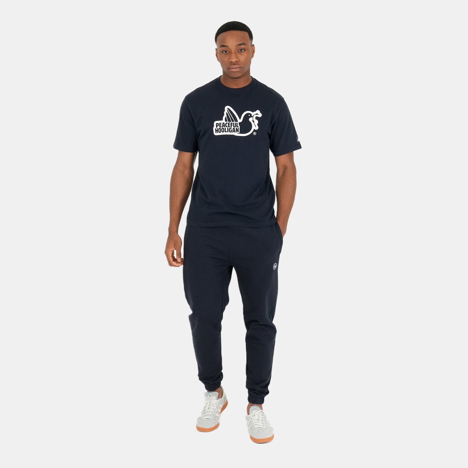 Outline T-Shirt Navy - Peaceful Hooligan