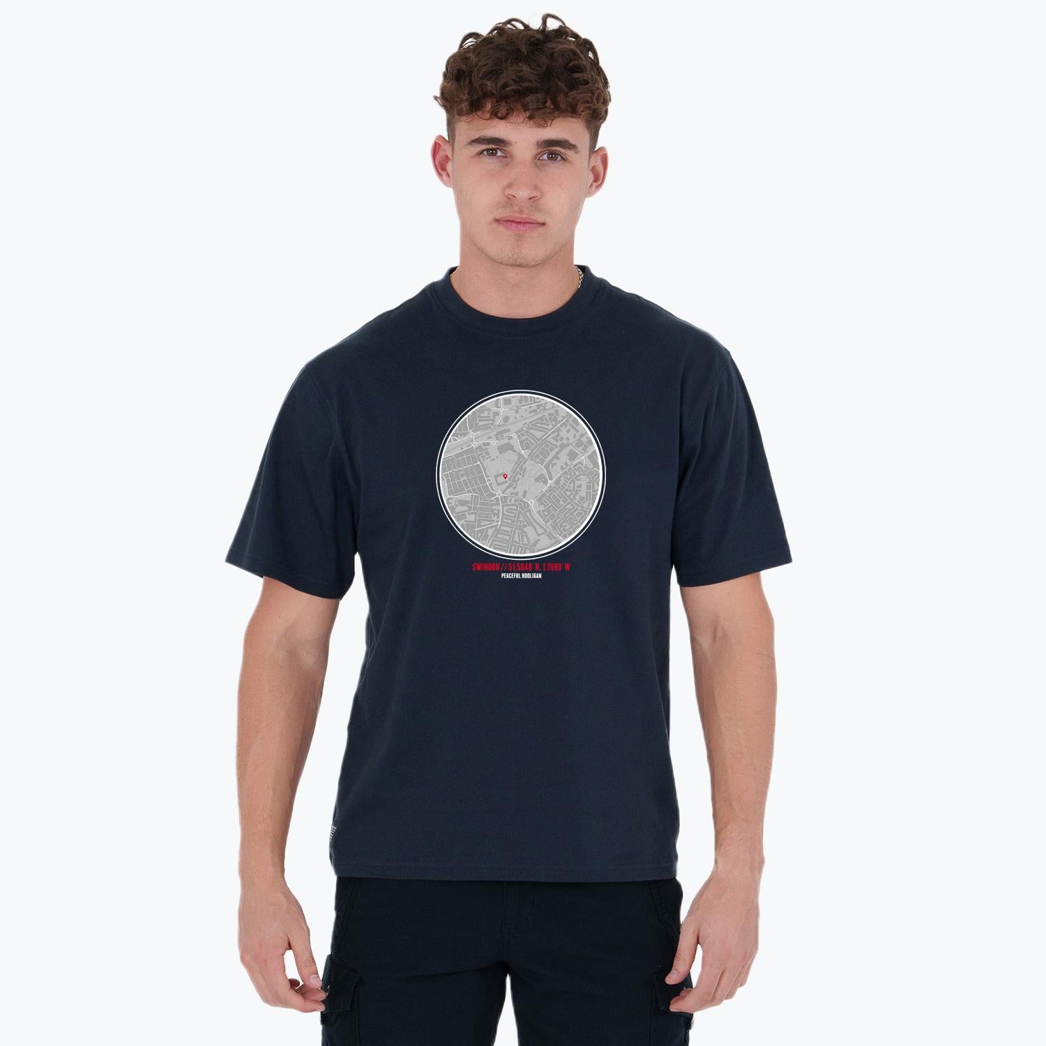 Swindon Location T-Shirt Navy - Peaceful Hooligan