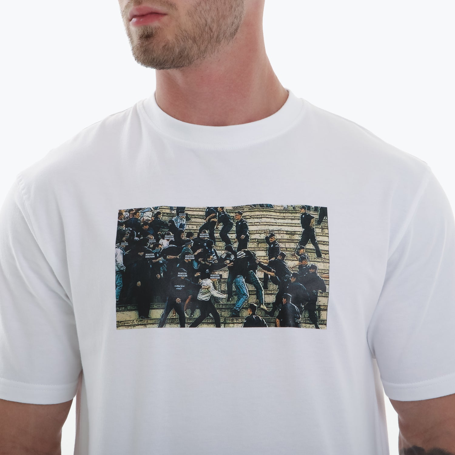 Frontline T-Shirt White - Peaceful Hooligan