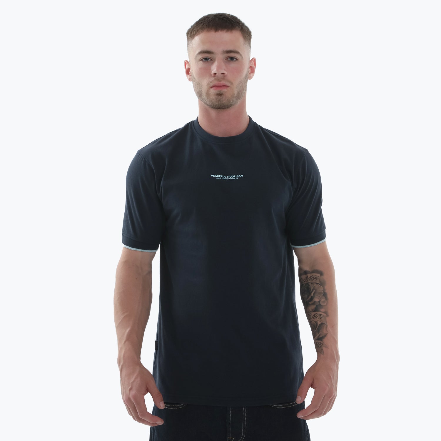 MYOR Tipped T-Shirt Navy - Peaceful Hooligan
