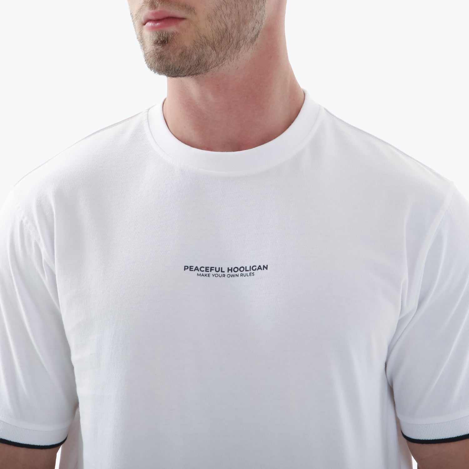 MYOR Tipped T-Shirt White - Peaceful Hooligan