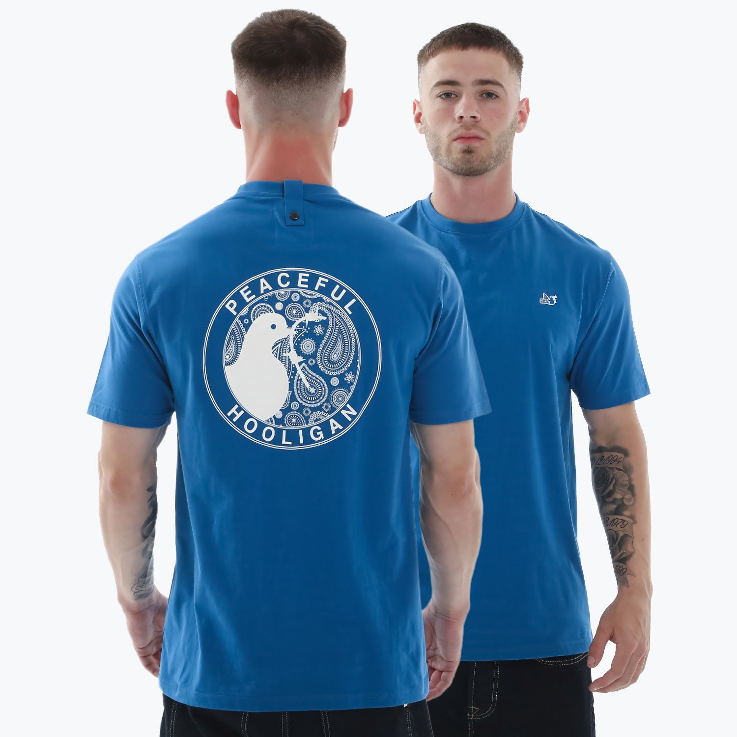 Paisley Heads T-Shirt Cobalt - Peaceful Hooligan