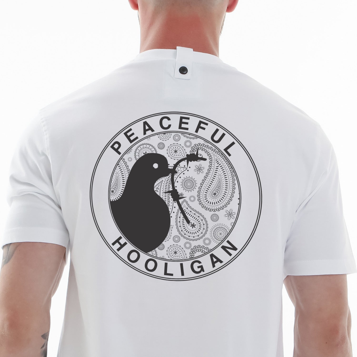 Paisley Heads T-Shirt White - Peaceful Hooligan