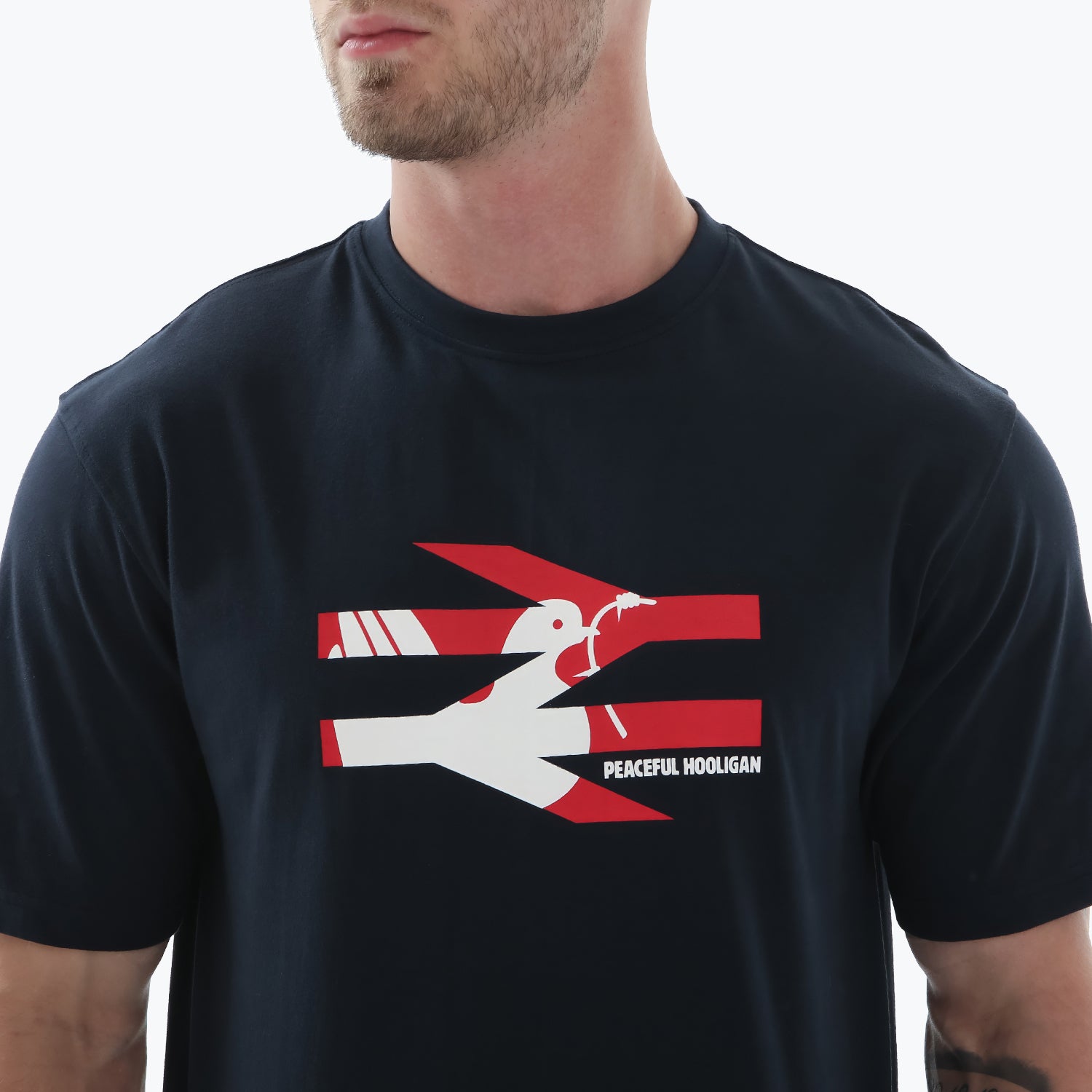 Railway Dove T-Shirt Navy - Peaceful Hooligan