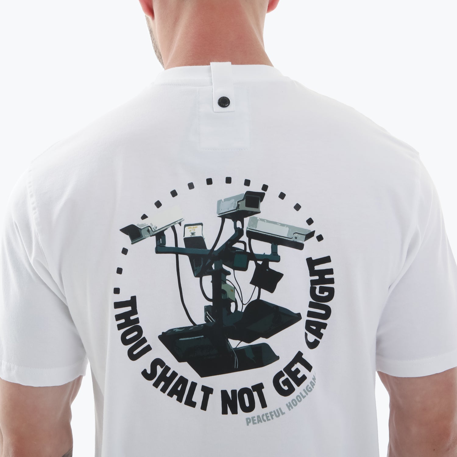 Thou Shalt Not Get Caught T-Shirt White - Peaceful Hooligan