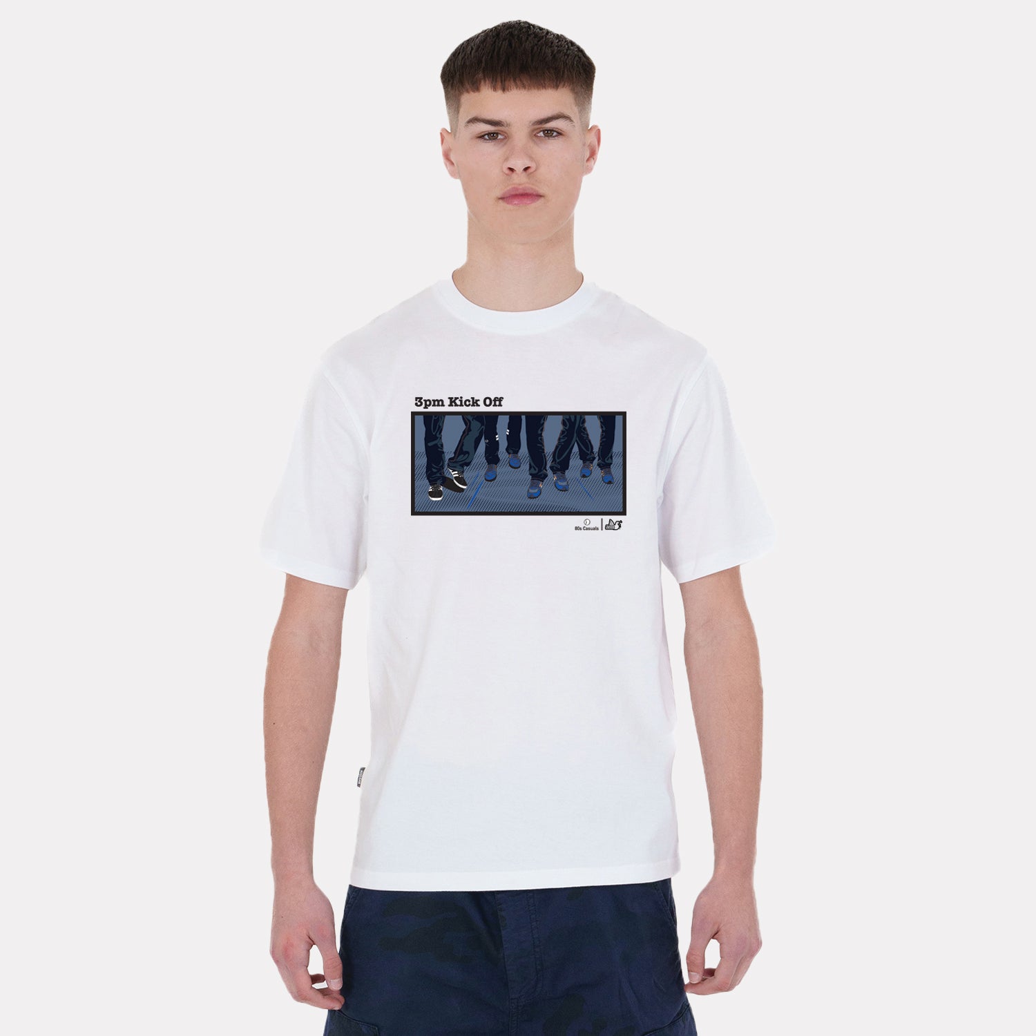 3pm Kick Off T-Shirt White - Peaceful Hooligan