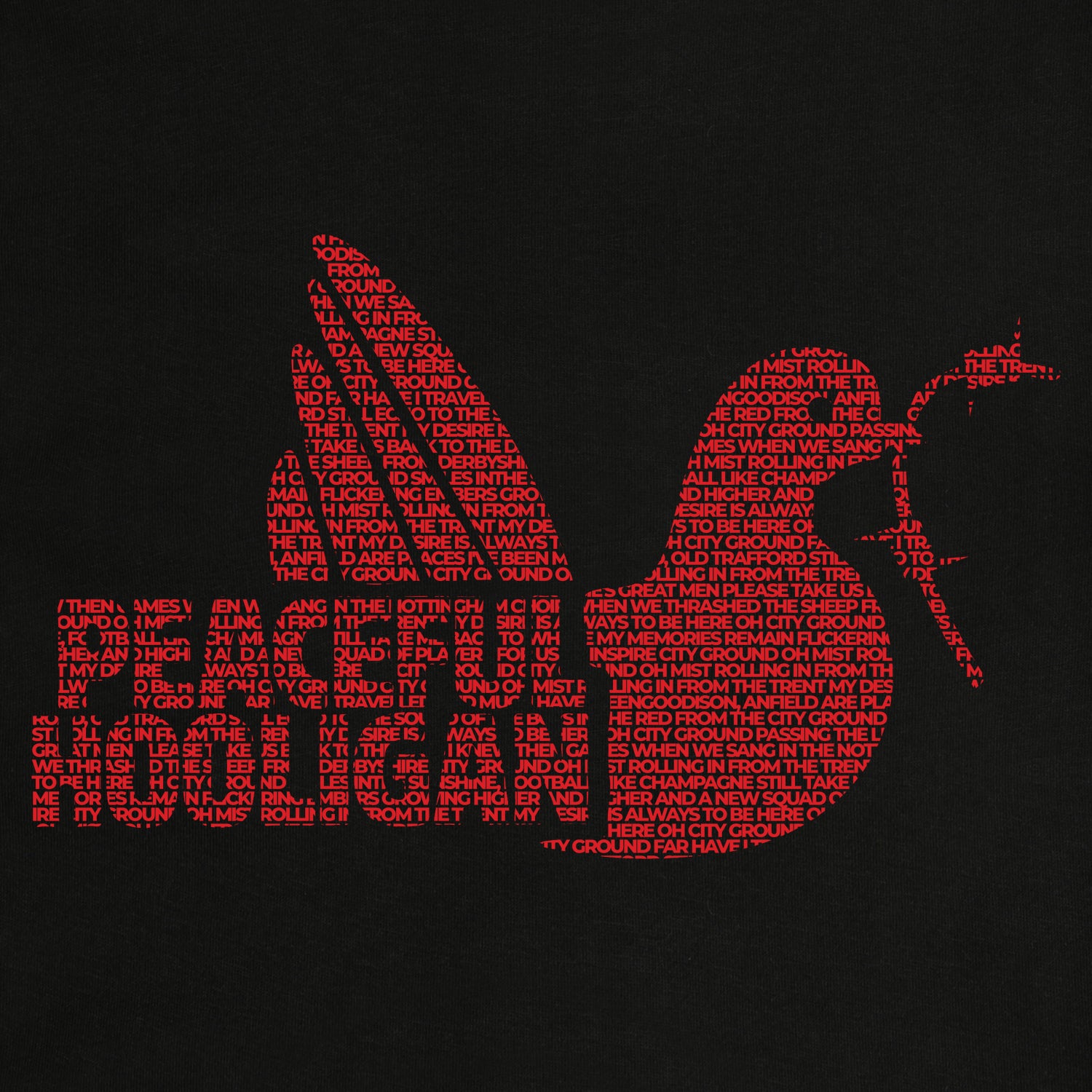 City Ground Dove T-Shirt Black - Peaceful Hooligan