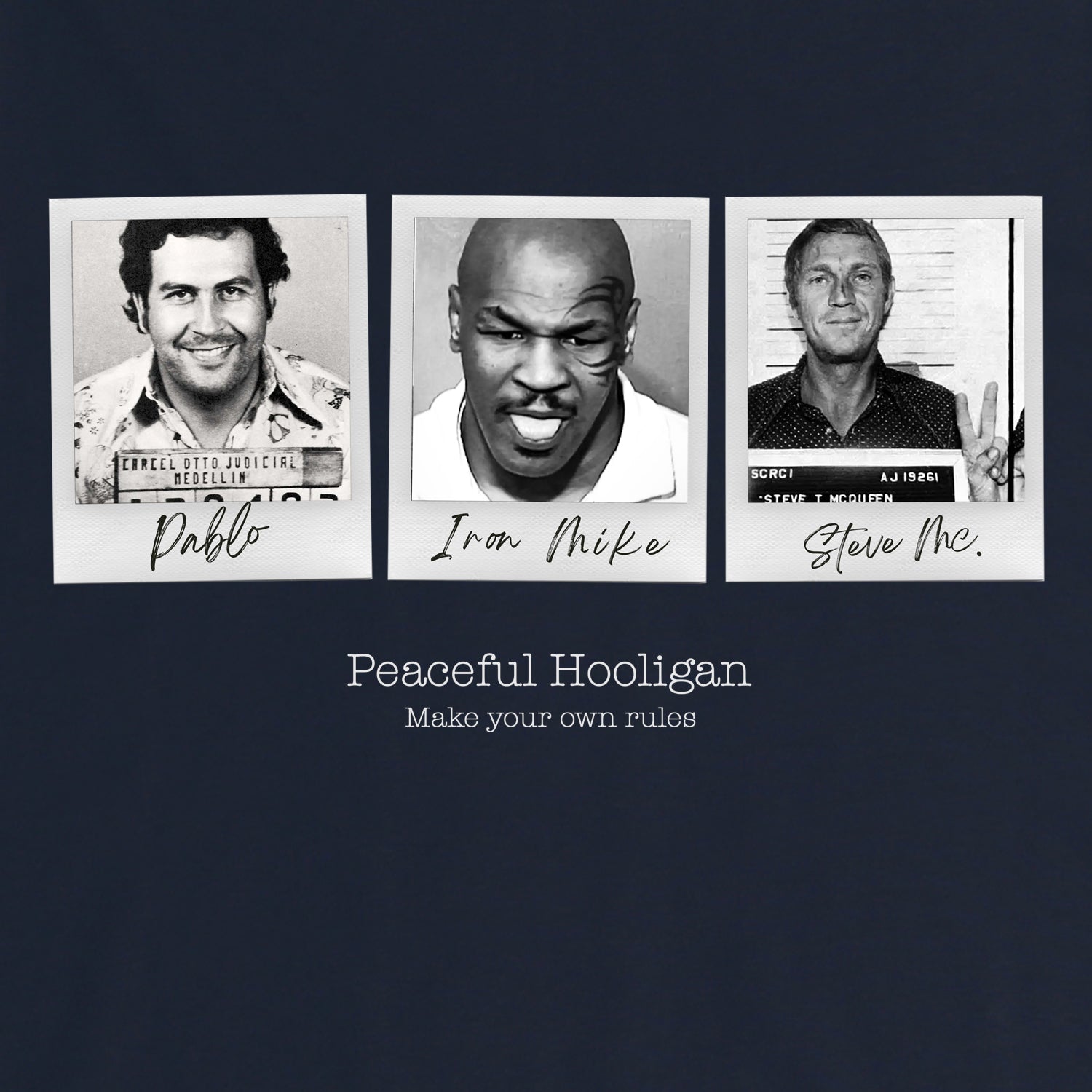 Mugshots T-Shirt Navy - Peaceful Hooligan