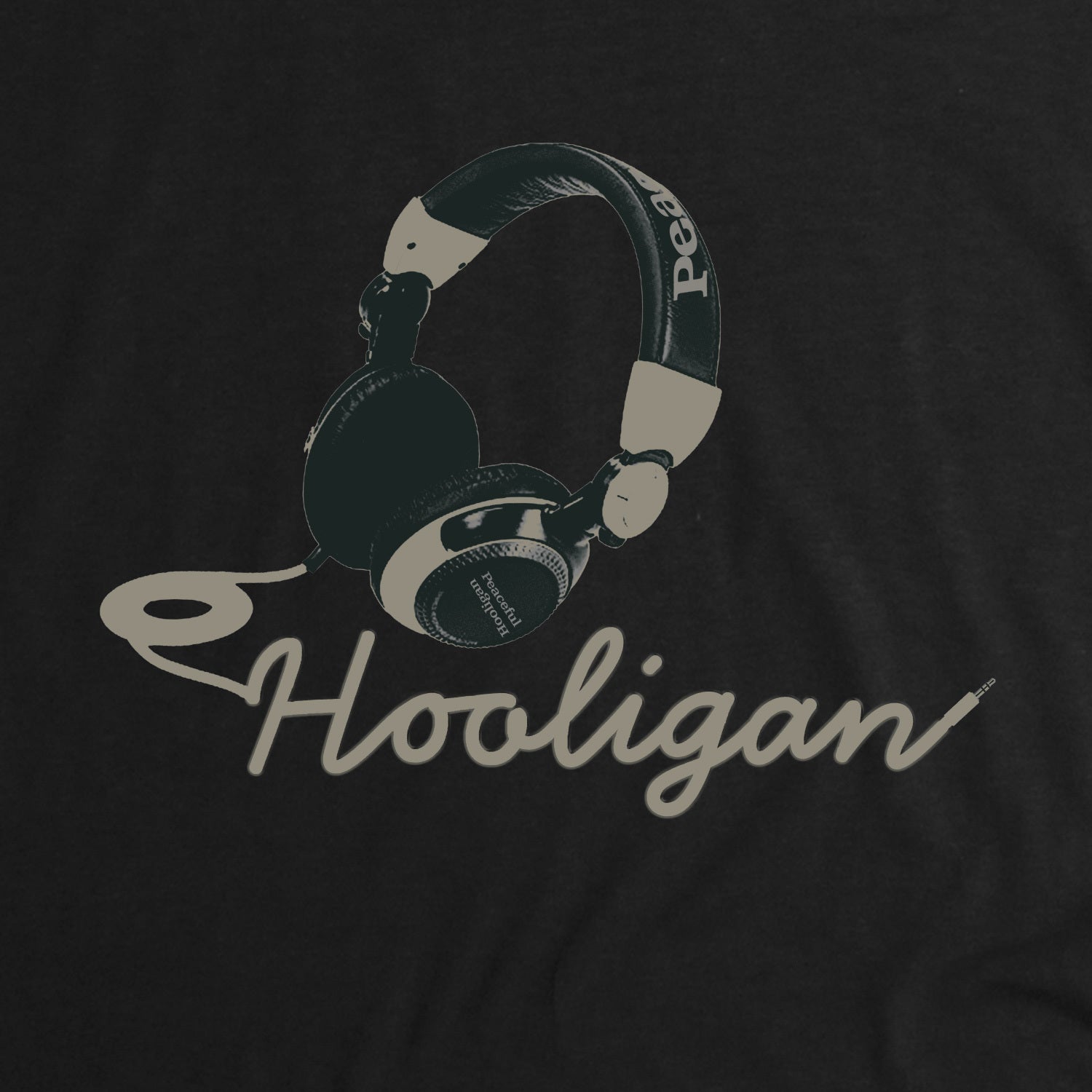 Headset T-Shirt Black - Peaceful Hooligan