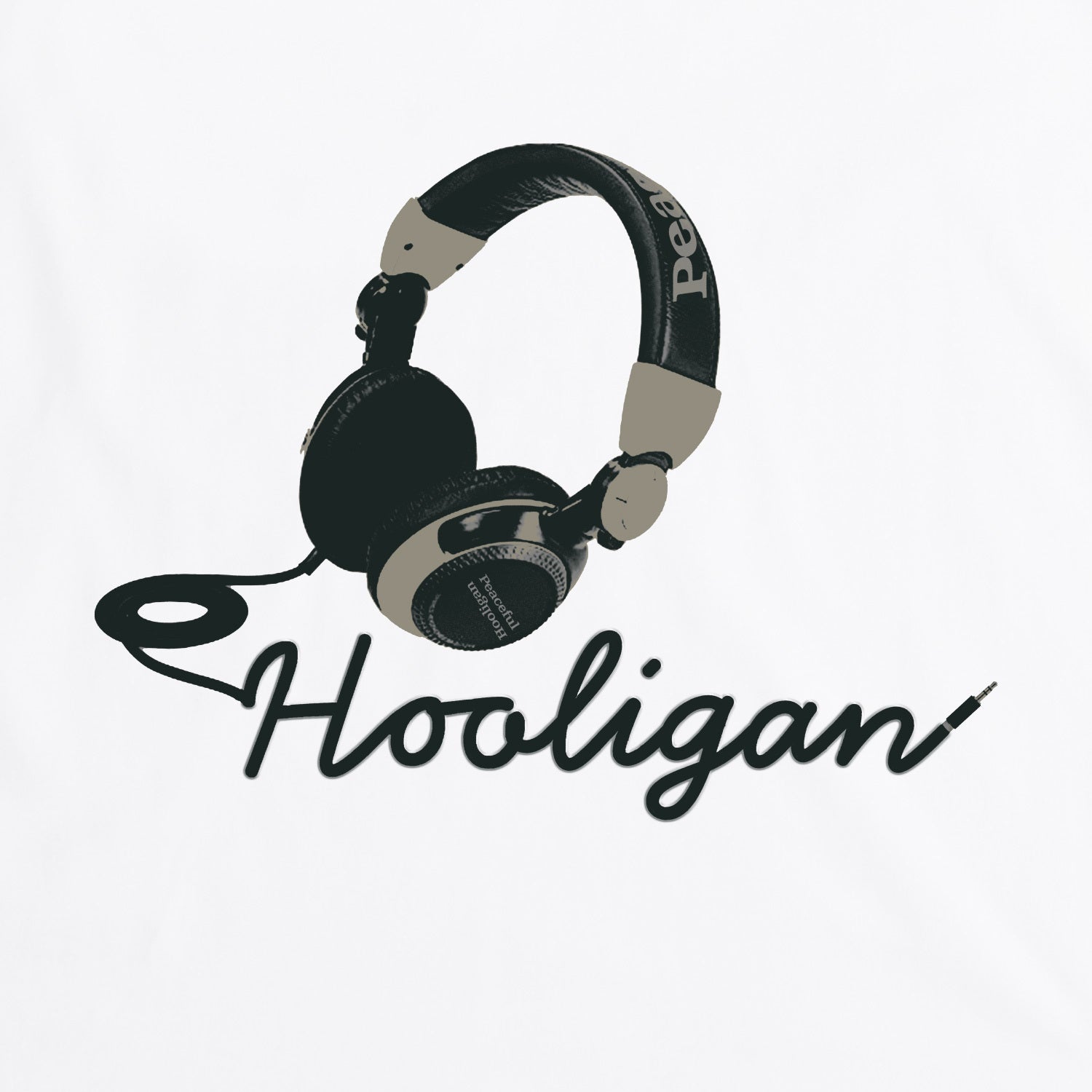 Headset T-Shirt White - Peaceful Hooligan