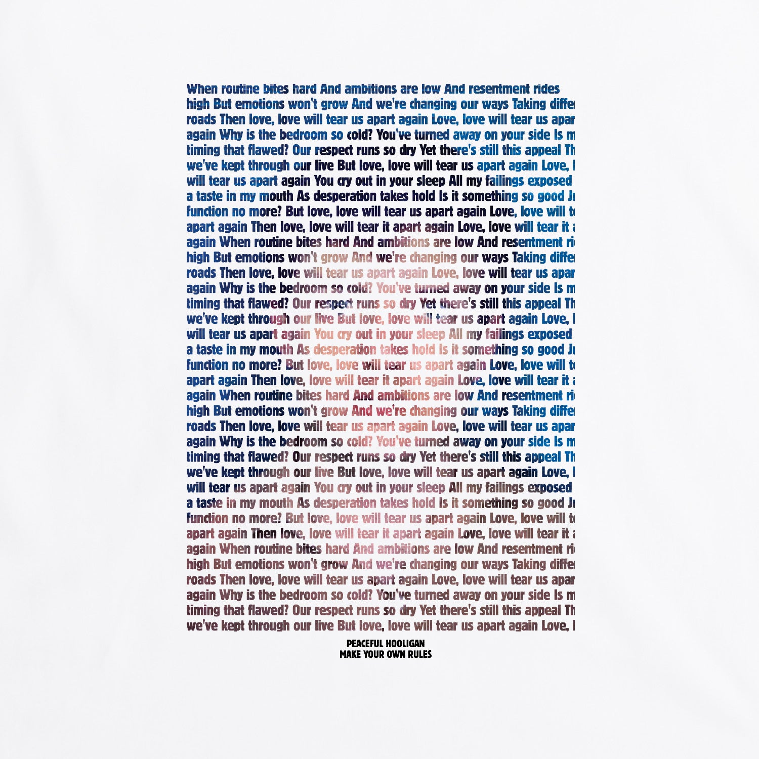 Tear Us Apart T-Shirt White - Peaceful Hooligan