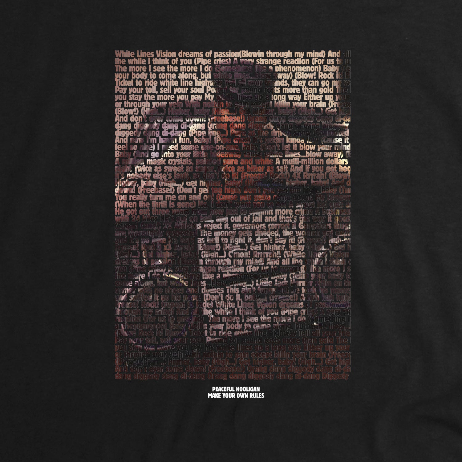 White Lines T-Shirt Black - Peaceful Hooligan