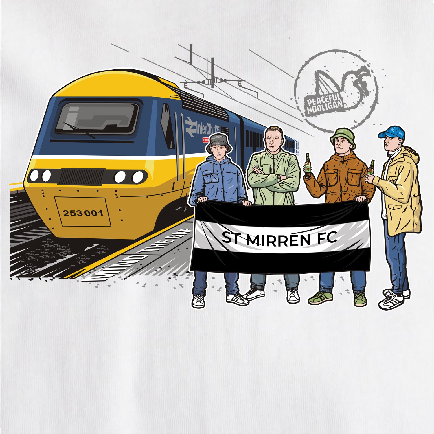 St Mirren Excursions T-Shirt White - Peaceful Hooligan
