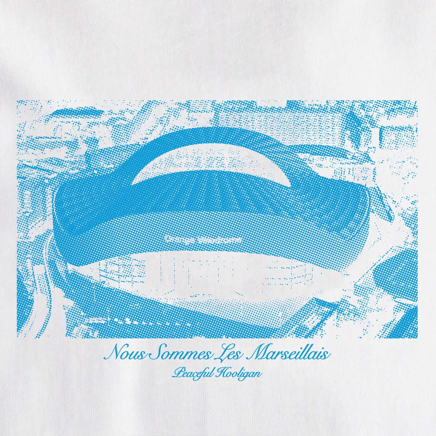 Marseille Velodrome T-Shirt White - Peaceful Hooligan