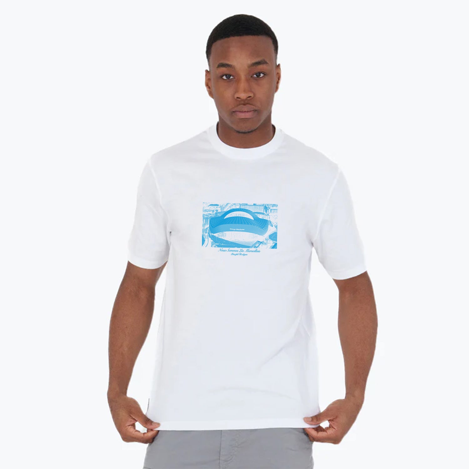 Marseille Velodrome T-Shirt White - Peaceful Hooligan