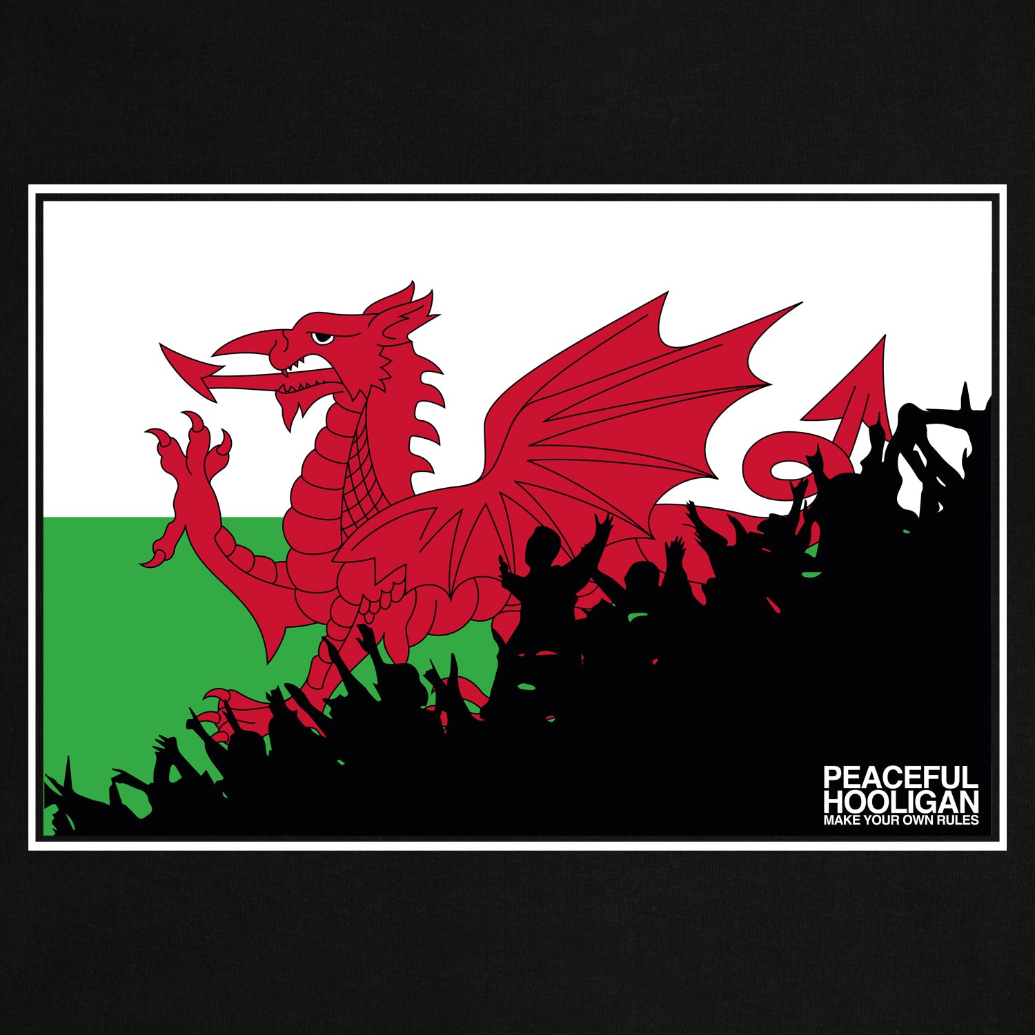 Wales Fanatics Sweatshirt Black - Peaceful Hooligan