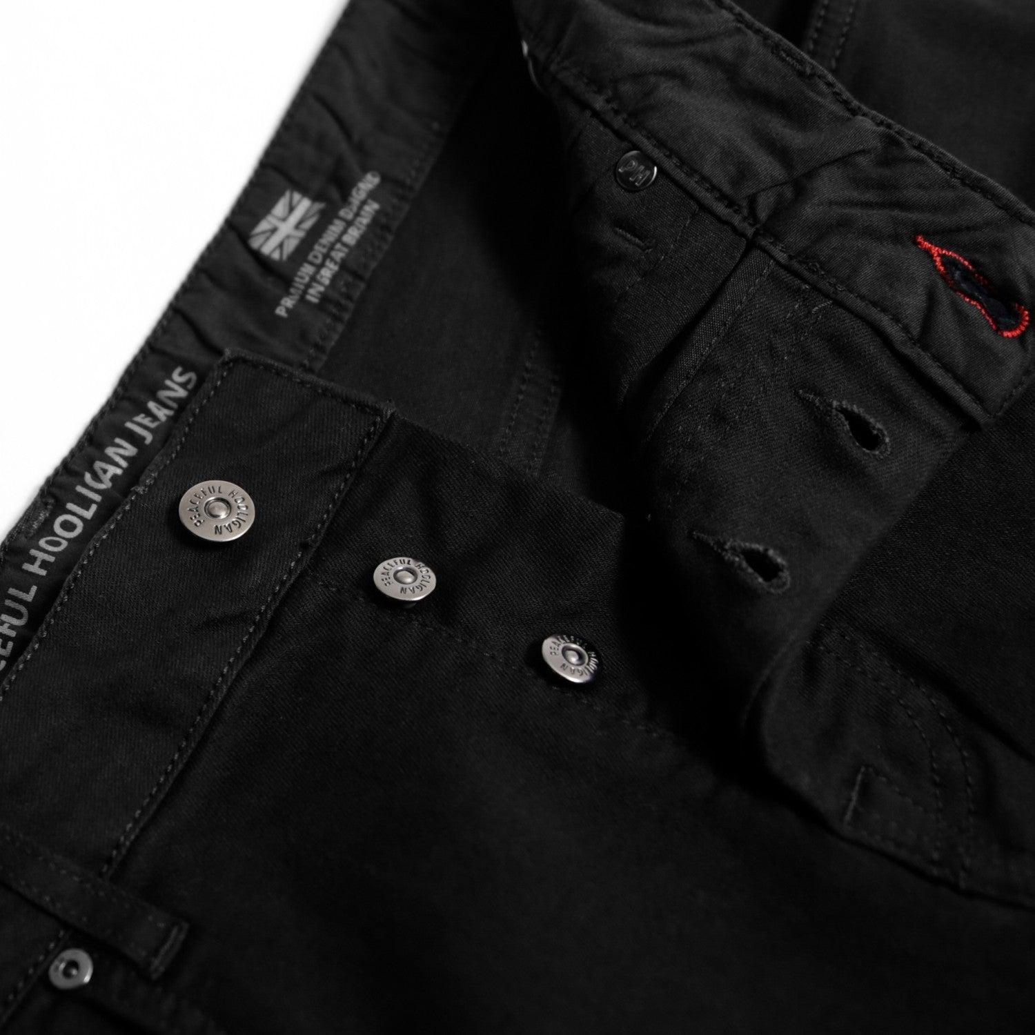 Slim Fit Jeans Black Black Wash - Peaceful Hooligan
