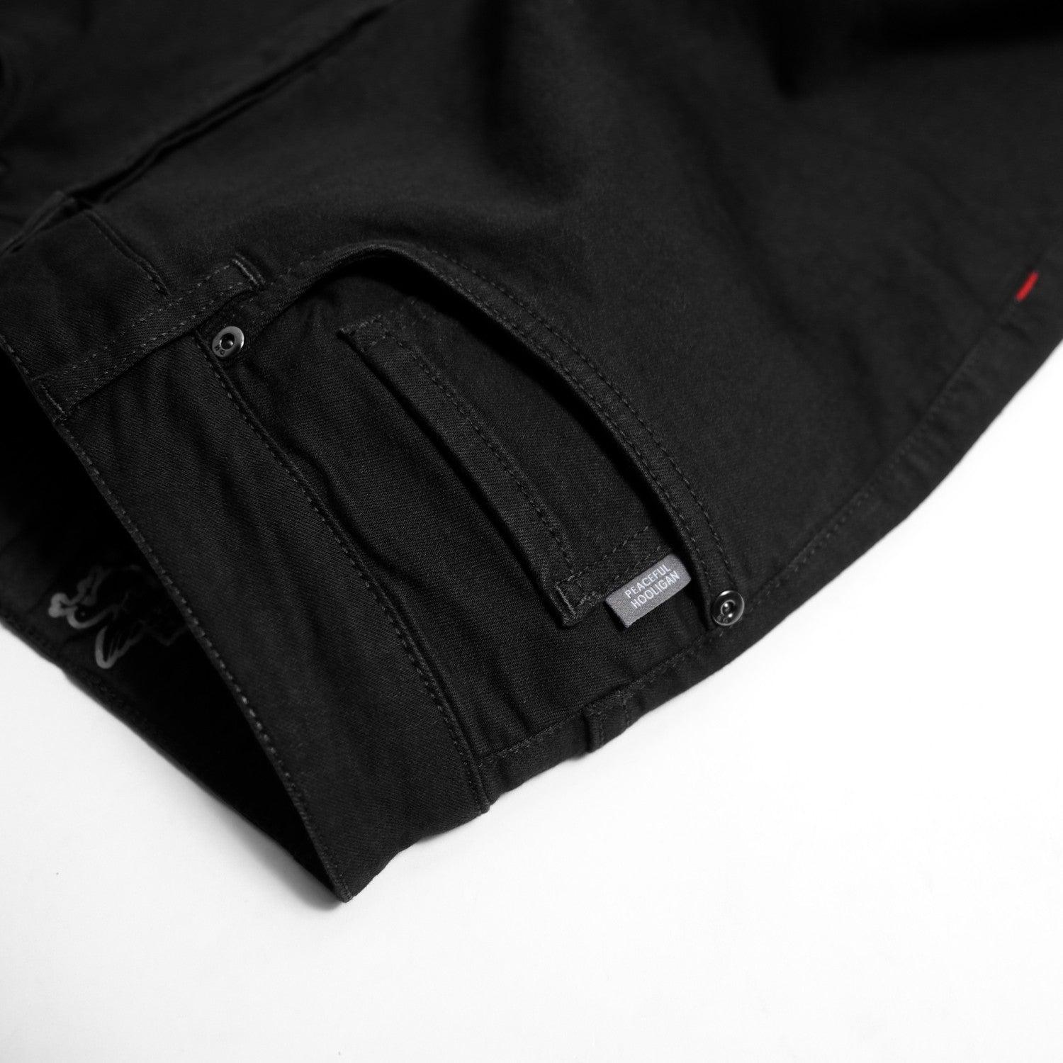 Slim Fit Jeans Black Black Wash - Peaceful Hooligan