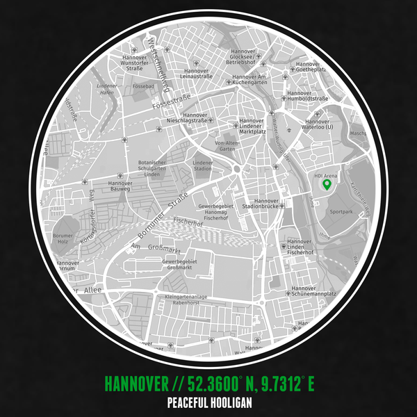 Hannover Hoodie Black - Peaceful Hooligan 