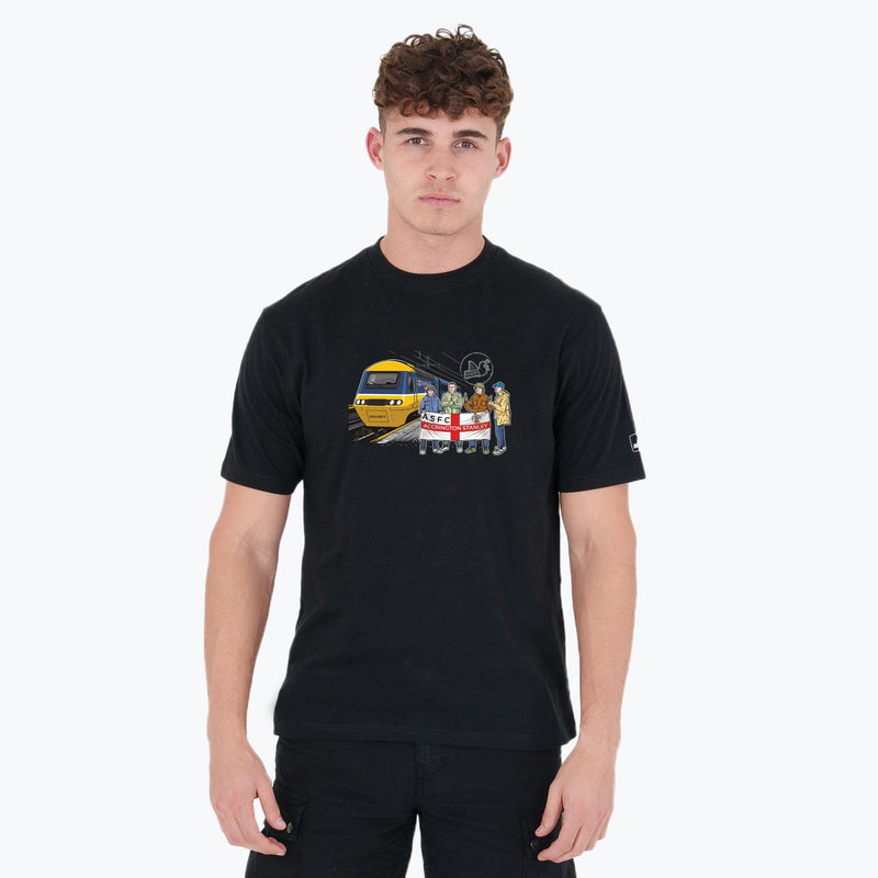 Accrington Stanley Excursions T-Shirt Black - Peaceful Hooligan 