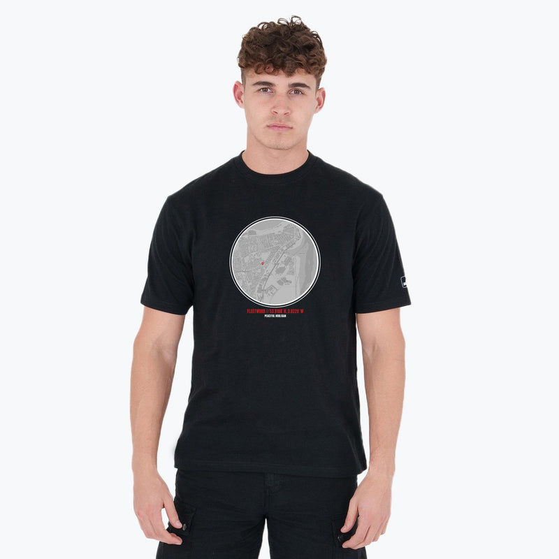 Fleetwood Town Location T-Shirt Black - Peaceful Hooligan 