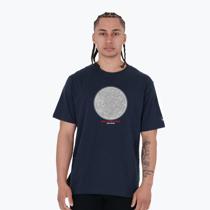 Bristol City Location T-Shirt Navy - Peaceful Hooligan 