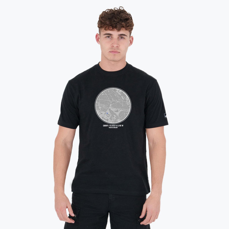 Cardiff City Location T-Shirt Black - Peaceful Hooligan 