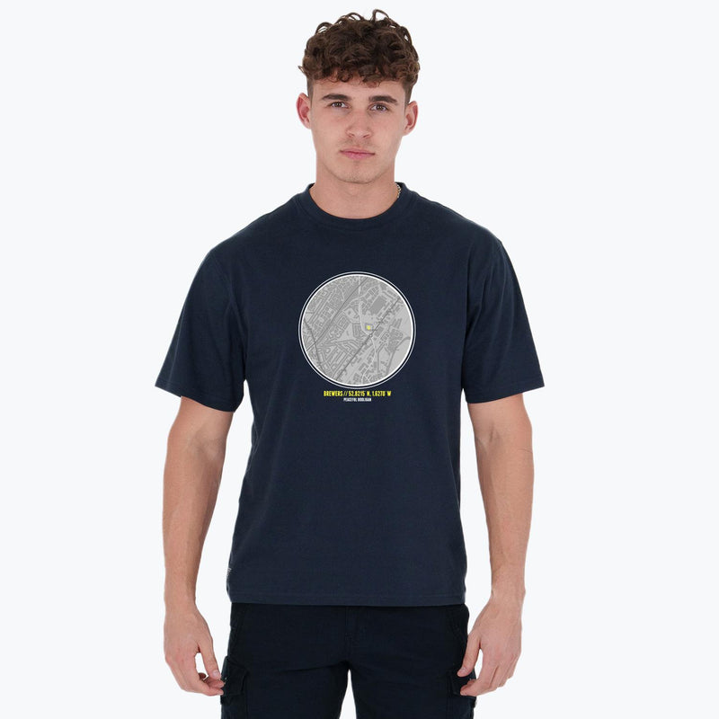 Burton Albion Location T-Shirt Navy - Peaceful Hooligan 