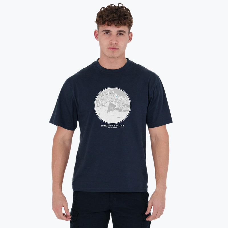 Greenock Morton Location T-Shirt Navy - Peaceful Hooligan 