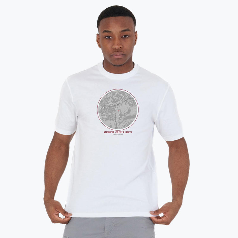 Northampton Town Location T-Shirt White - Peaceful Hooligan 