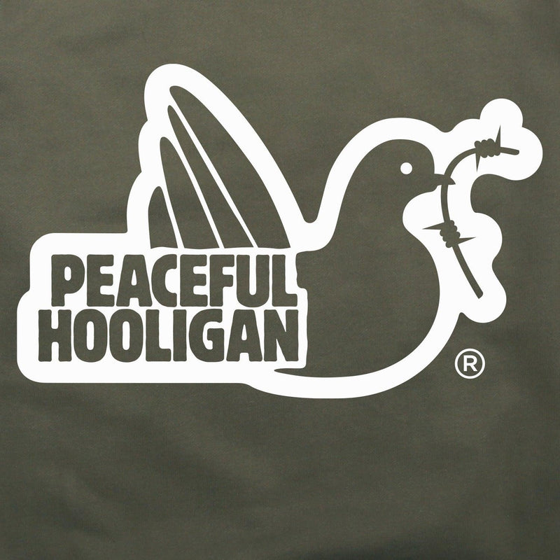 Outline Hoodie Olive - Peaceful Hooligan 