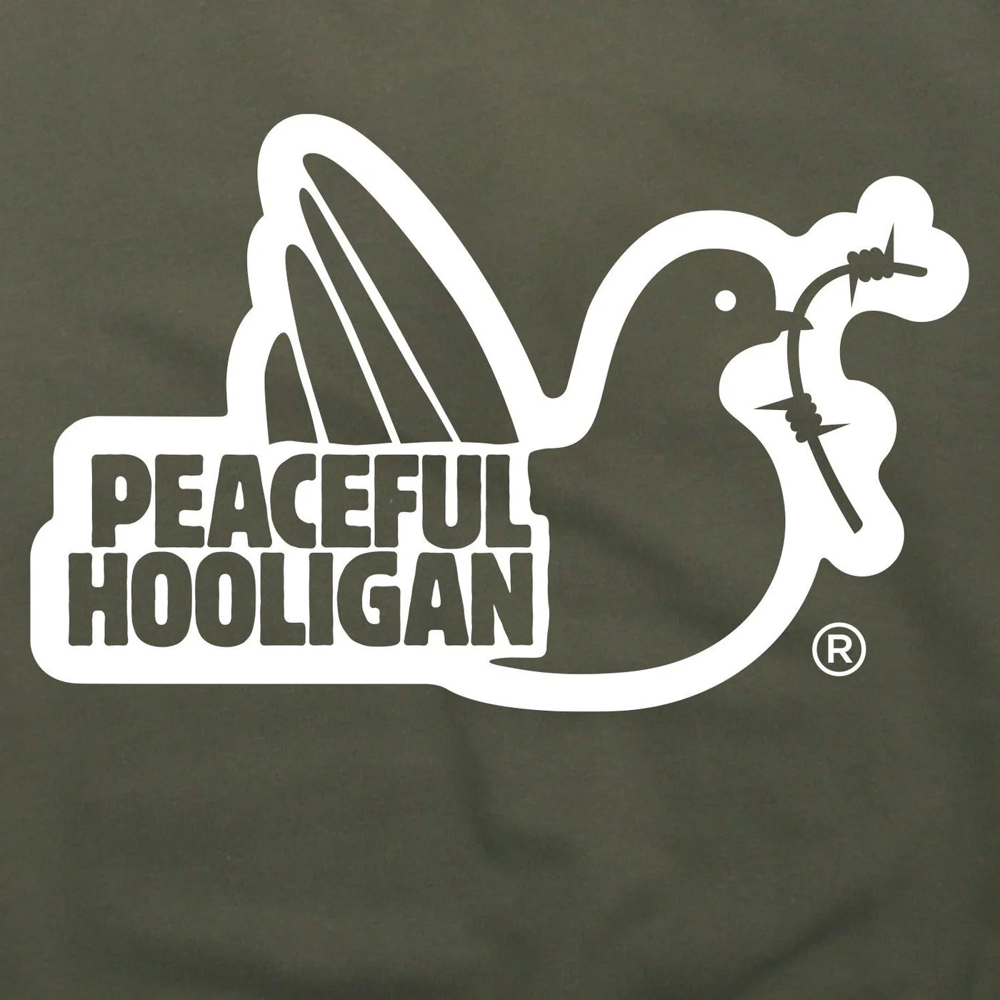 Outline T-Shirt Olive - Peaceful Hooligan 