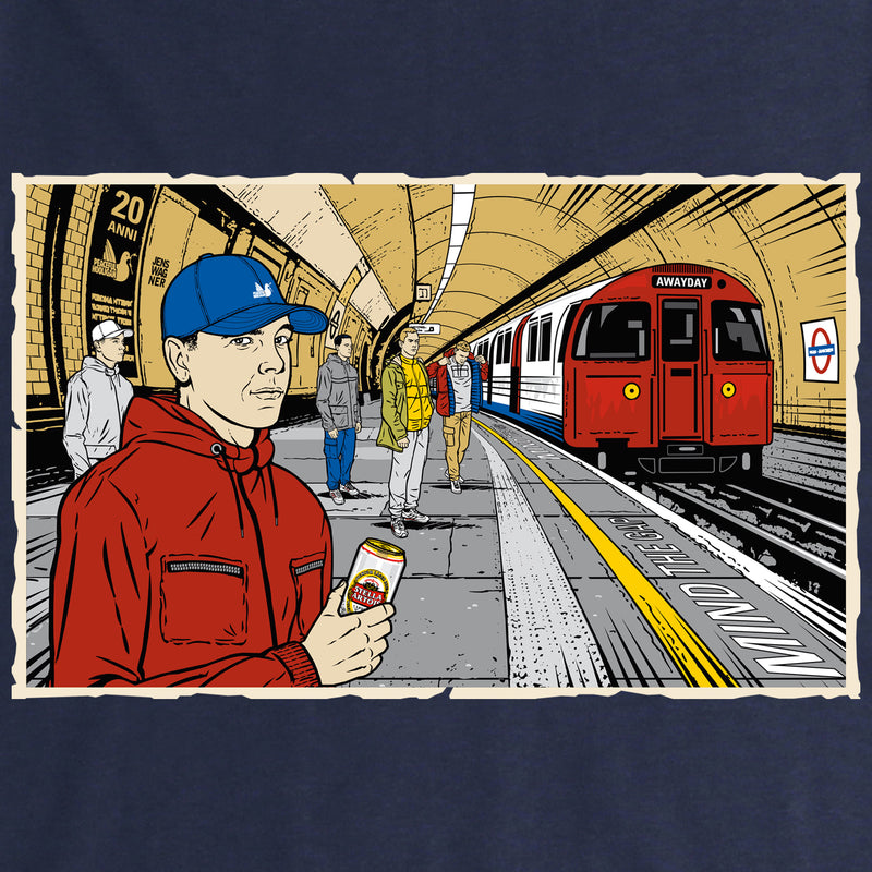 Underground T-Shirt Print Artwork Navy - Peaceful Hooligan 