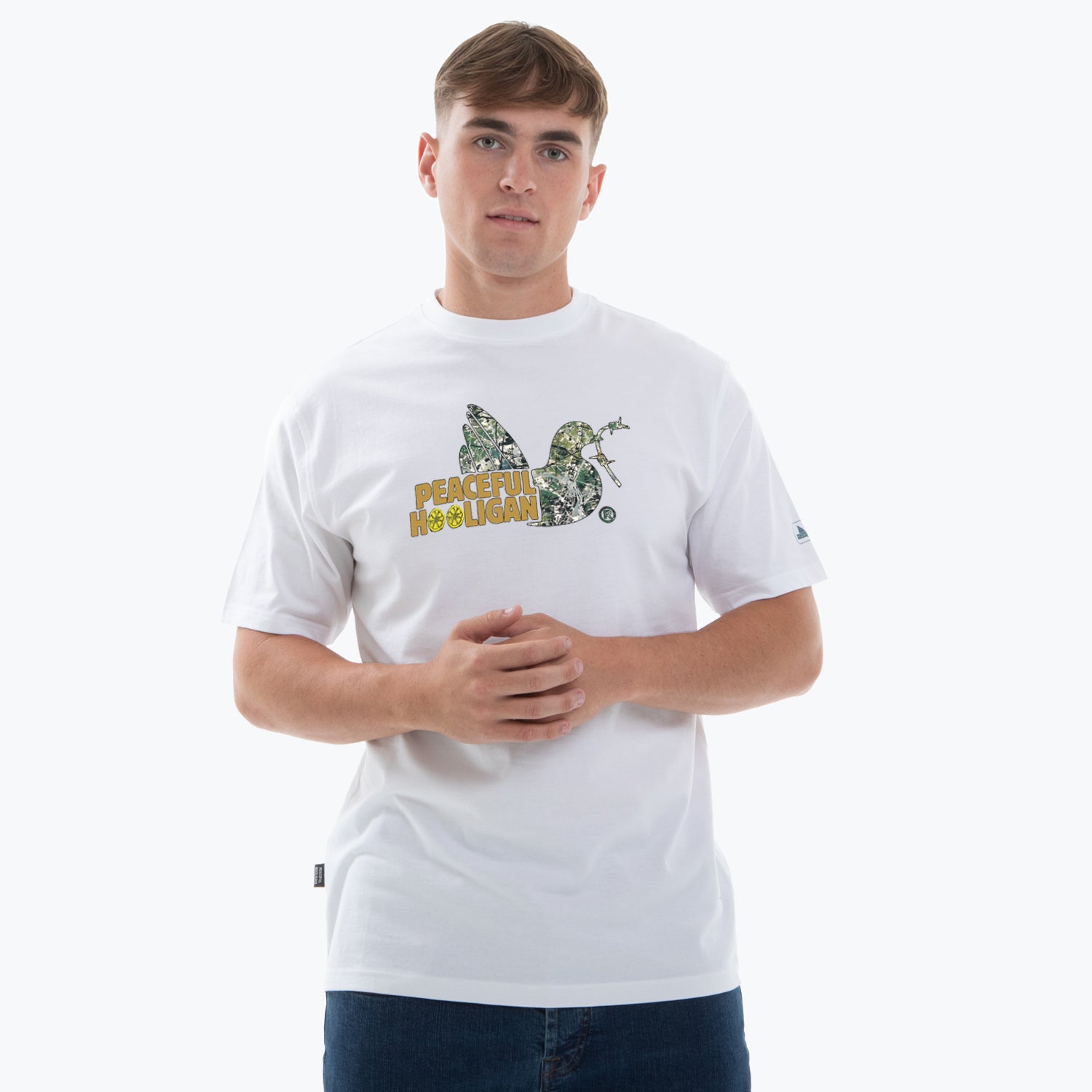 Roses Dove T-Shirt White - Peaceful Hooligan 