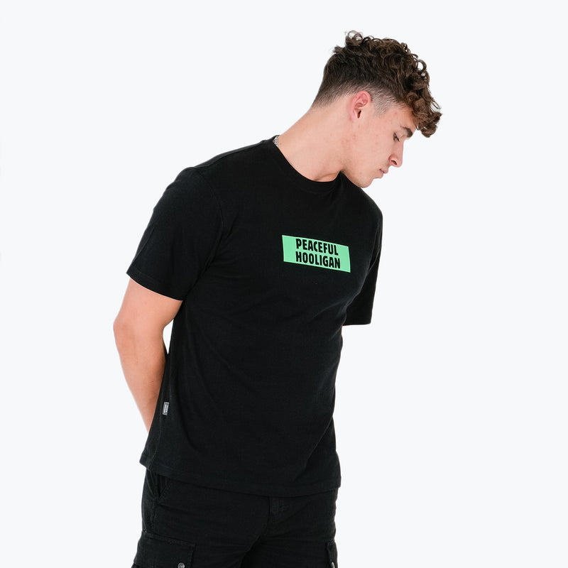 Box Logo T-Shirt Black - Peaceful Hooligan 